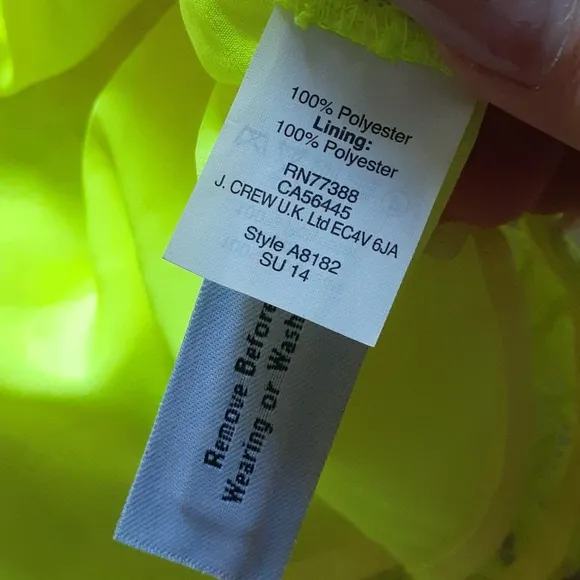J. Crew Neon Yellow Lace Sheath Dress Size…