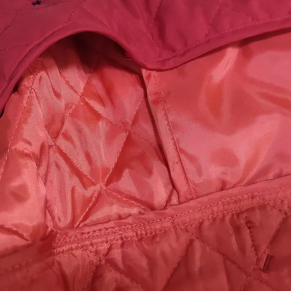 J. JILL Red Lightweight Quilted Button Down Barn Coat