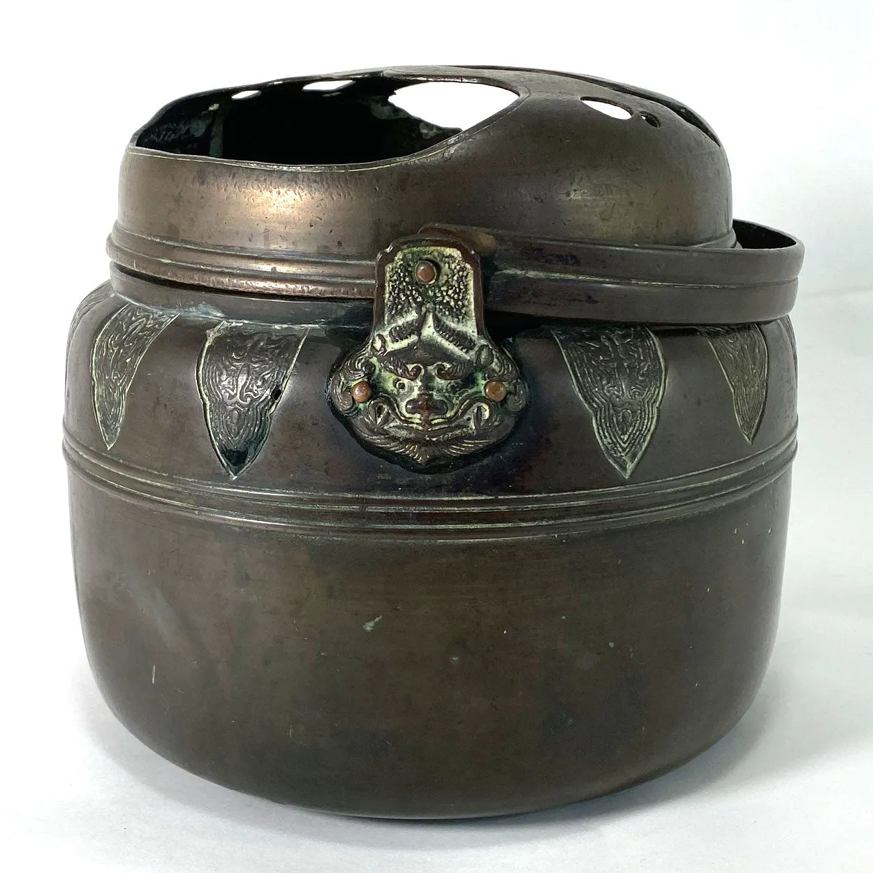 Japanese Meiji Patinated Bronze Portable Hand Warmer