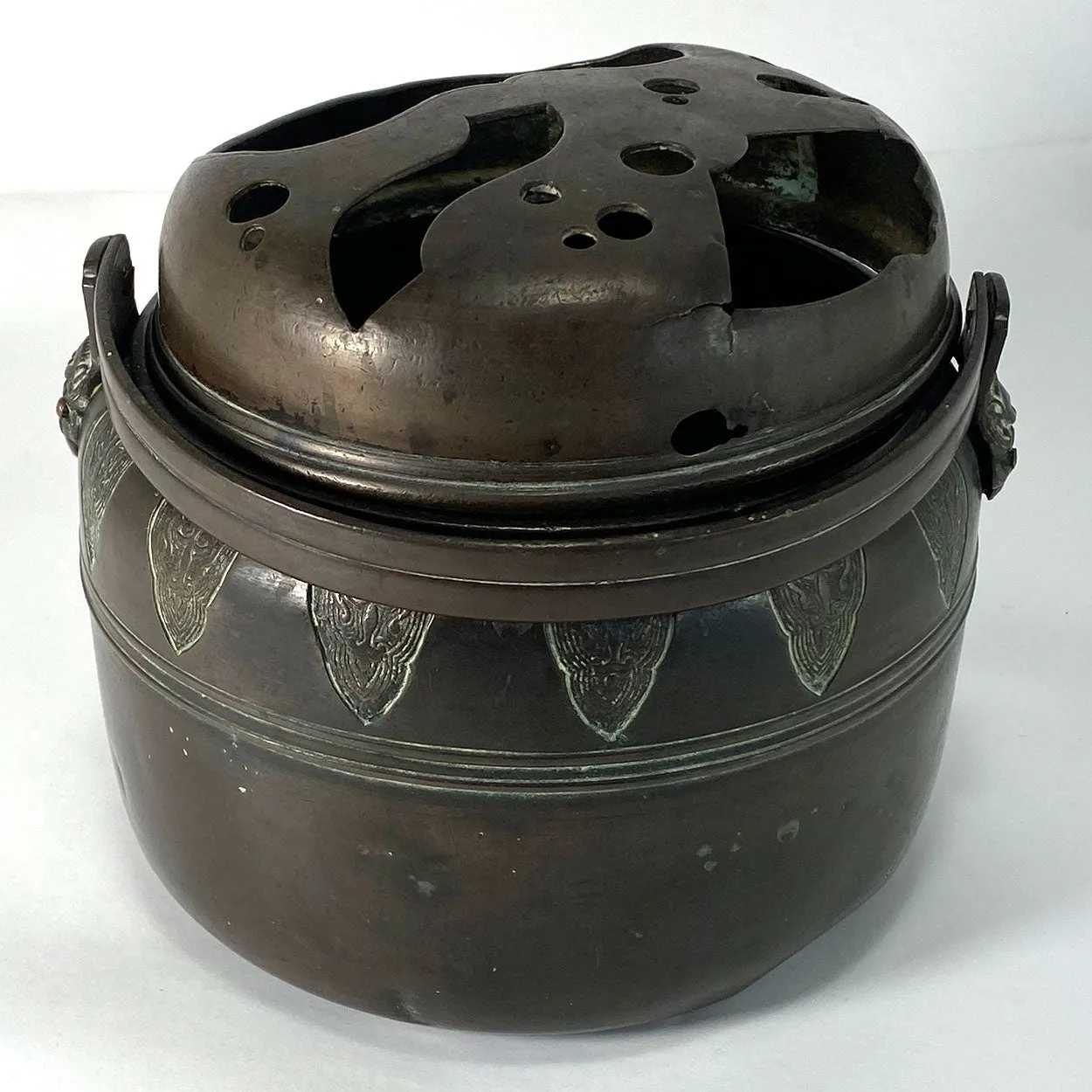 Japanese Meiji Patinated Bronze Portable Hand Warmer