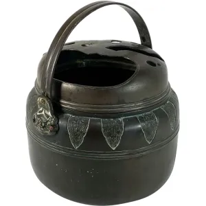 Japanese Meiji Patinated Bronze Portable Hand Warmer