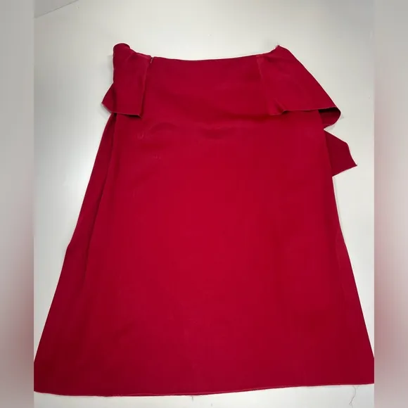 Joseph Red Midi Renne Light Cady Red Evening Skirt Size US 10 EU 42 Satin