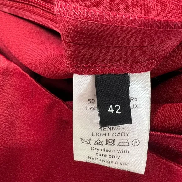 Joseph Red Midi Renne Light Cady Red Evening Skirt Size US 10 EU 42 Satin