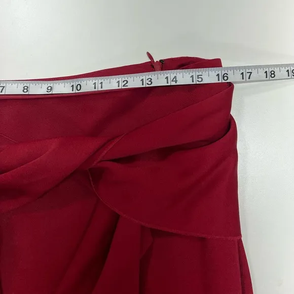 Joseph Red Midi Renne Light Cady Red Evening Skirt Size US 10 EU 42 Satin
