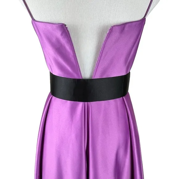 JS Collections Fuchsia Pink Purple Satin Lined Homecoming Special Occasion Dress