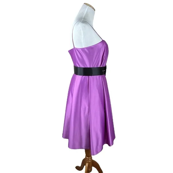 JS Collections Fuchsia Pink Purple Satin Lined Homecoming Special Occasion Dress