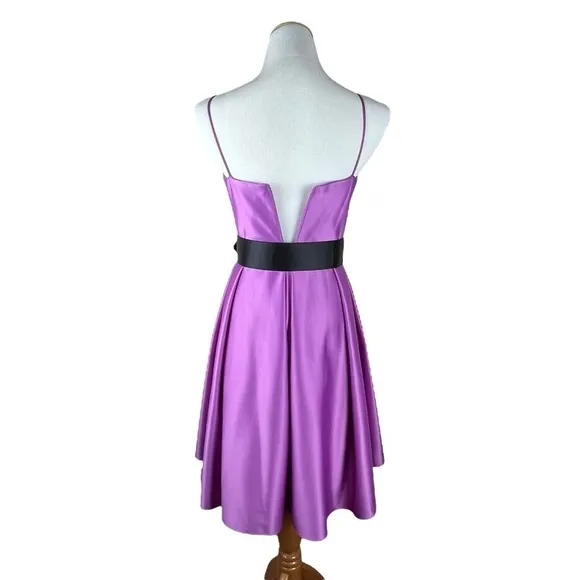 JS Collections Fuchsia Pink Purple Satin Lined Homecoming Special Occasion Dress