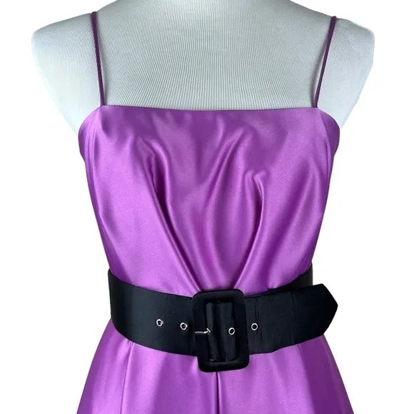 JS Collections Fuchsia Pink Purple Satin Lined Homecoming Special Occasion Dress