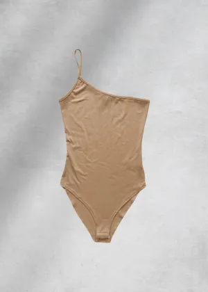 June One-Shoulder Bodysuit - Beige