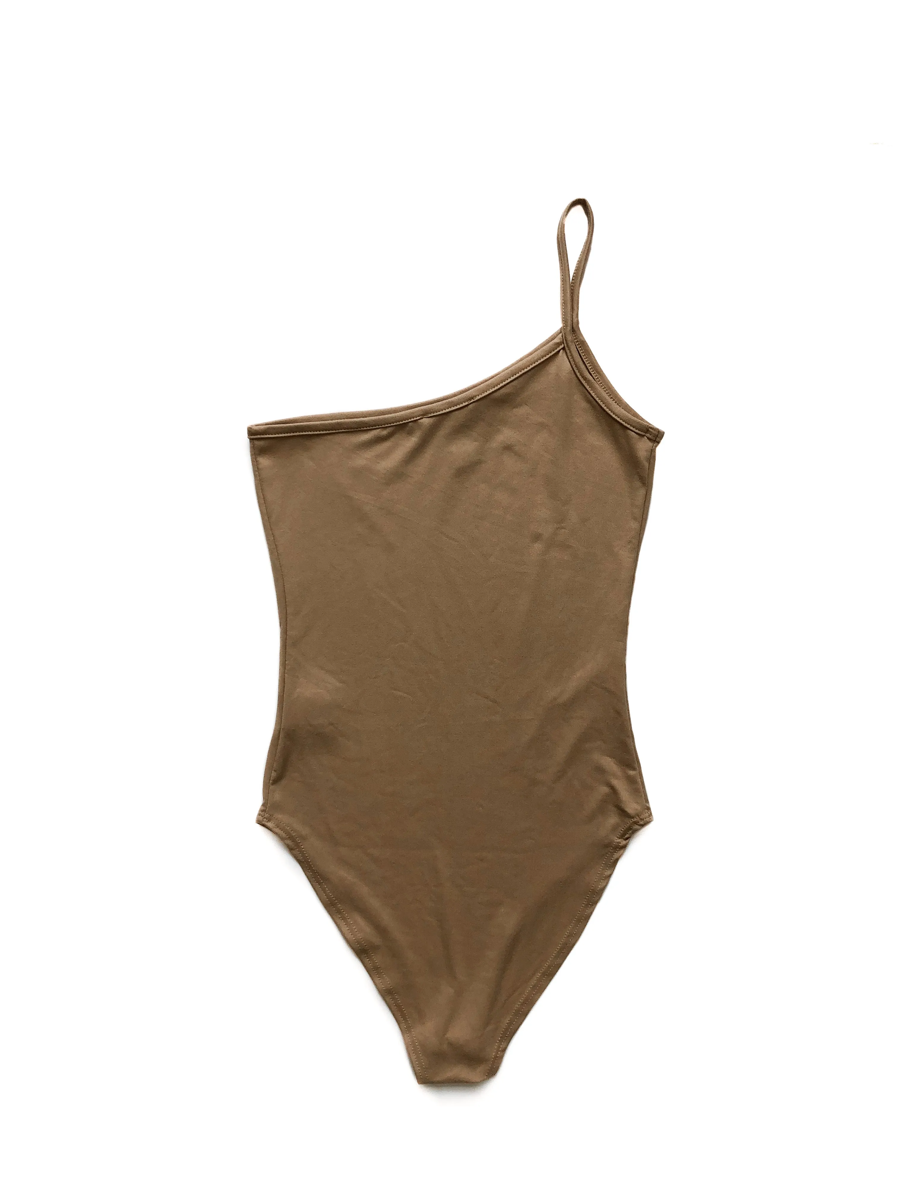 June One-Shoulder Bodysuit - Beige