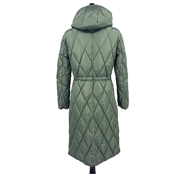 Kenneth Cole Long Quilted Stadium Coat