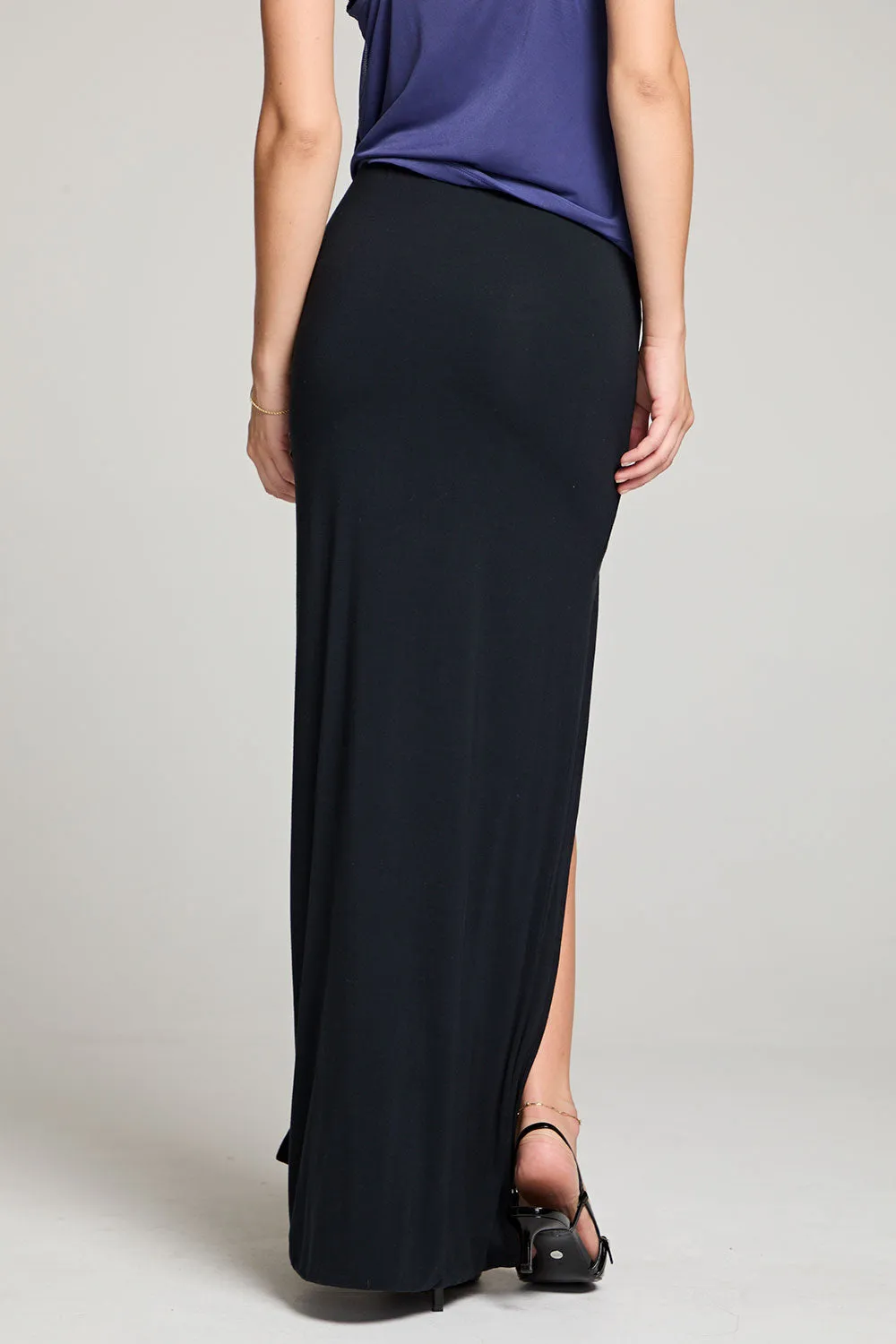 Keri Licorice Black Maxi Skirt