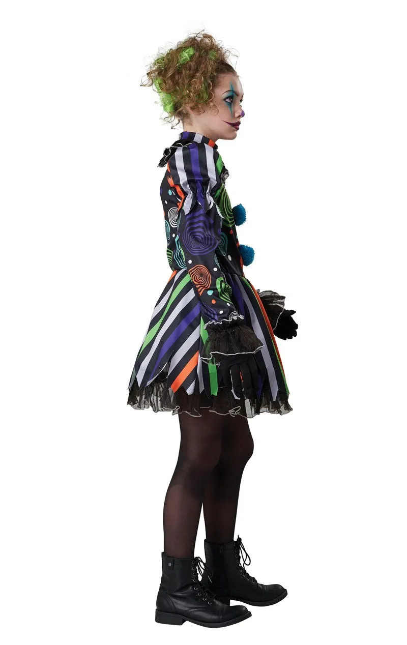Kids Neon Nightmare Clown Costume