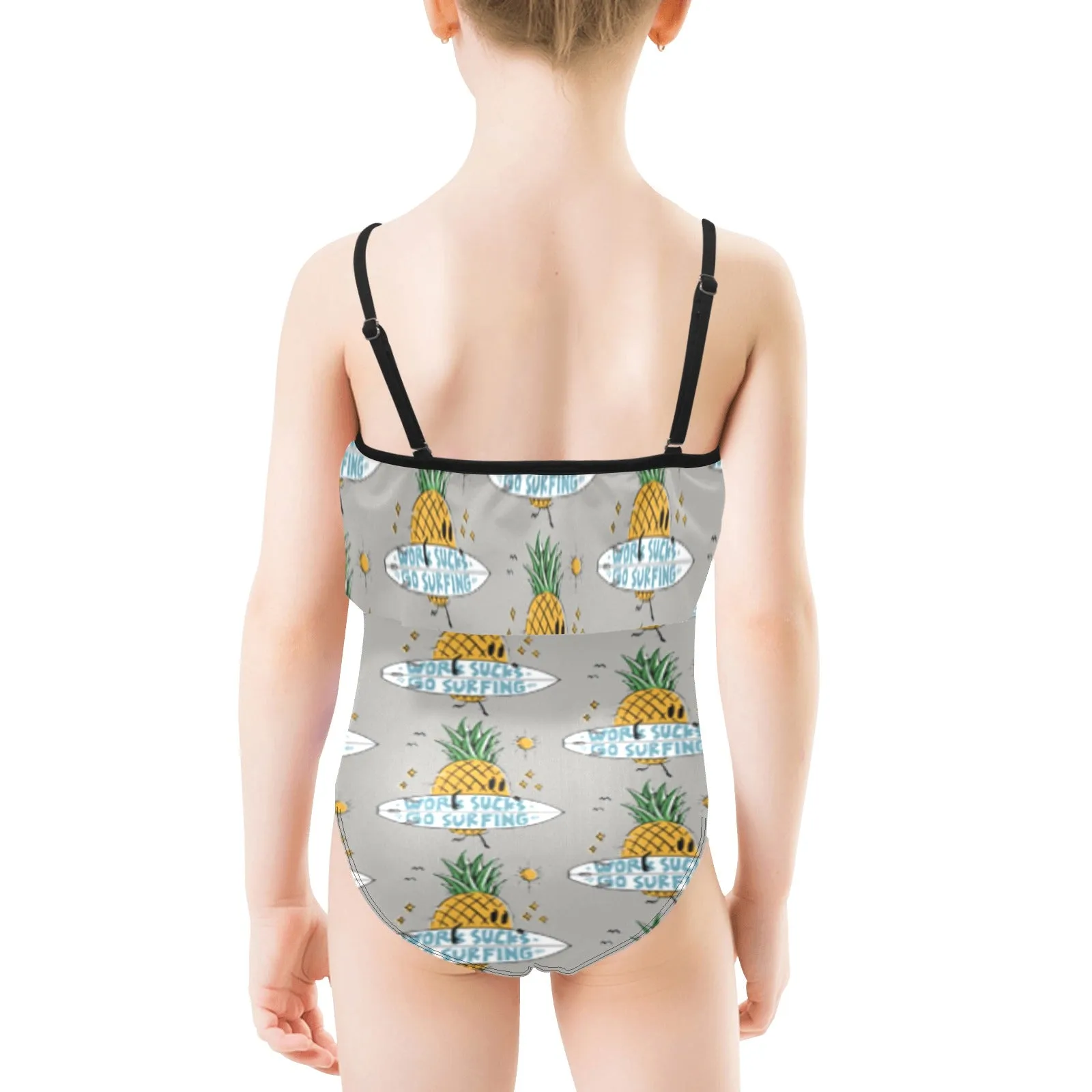 Kids' Spaghetti Strap Ruffle Swimsuit