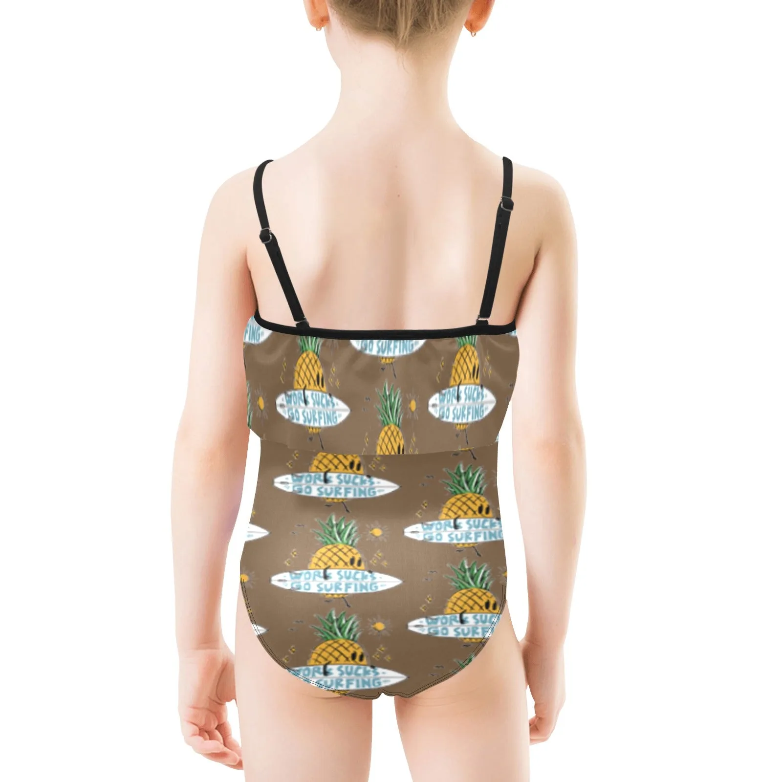 Kids' Spaghetti Strap Ruffle Swimsuit