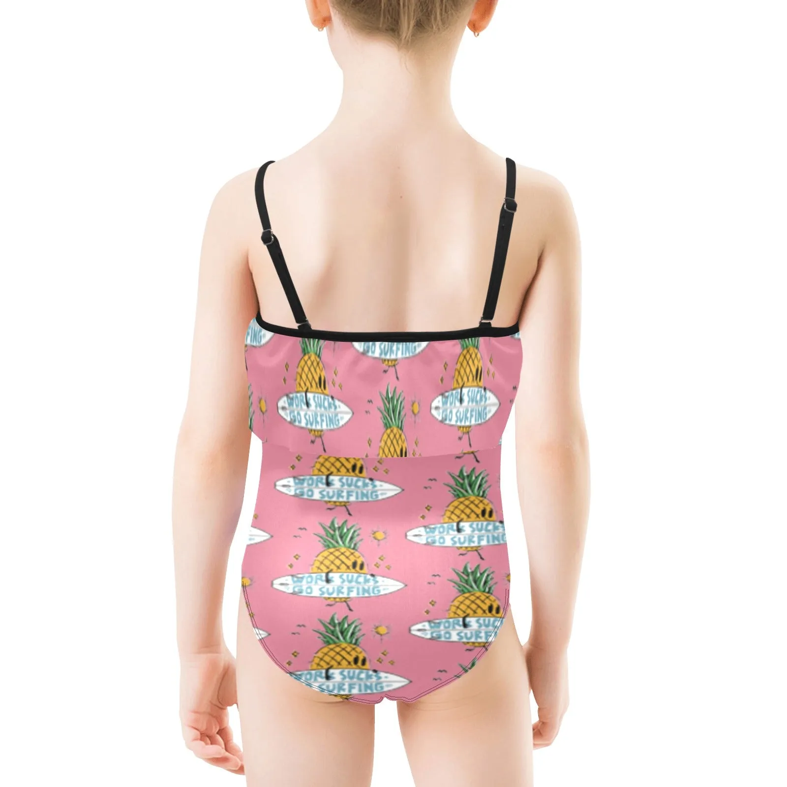 Kids' Spaghetti Strap Ruffle Swimsuit