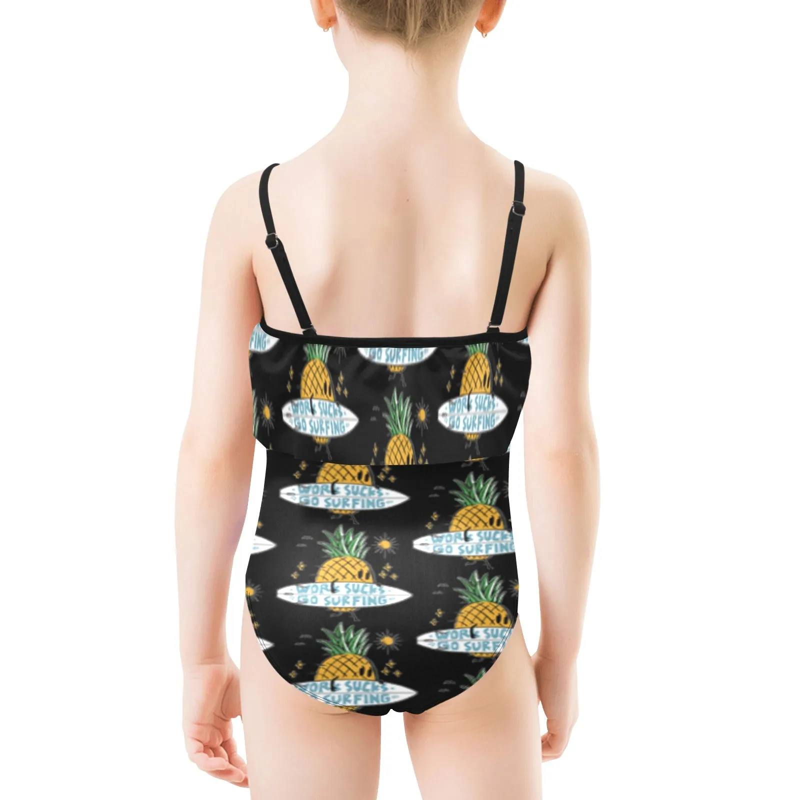 Kids' Spaghetti Strap Ruffle Swimsuit