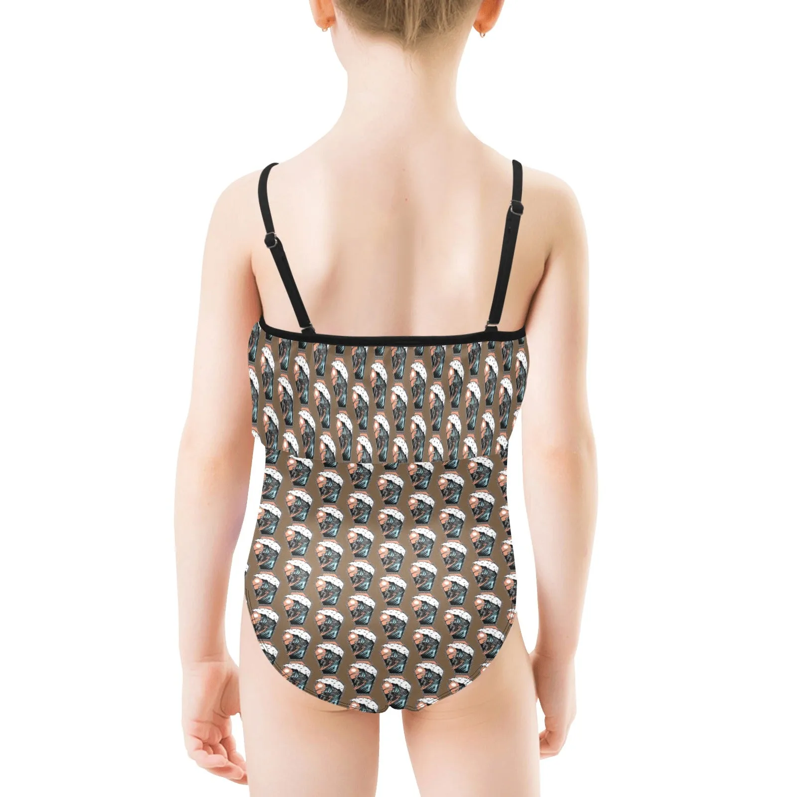 Kids' Spaghetti Strap Ruffle Swimsuit