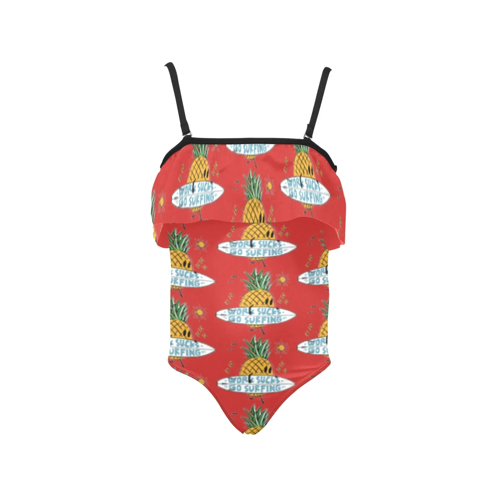 Kids' Spaghetti Strap Ruffle Swimsuit