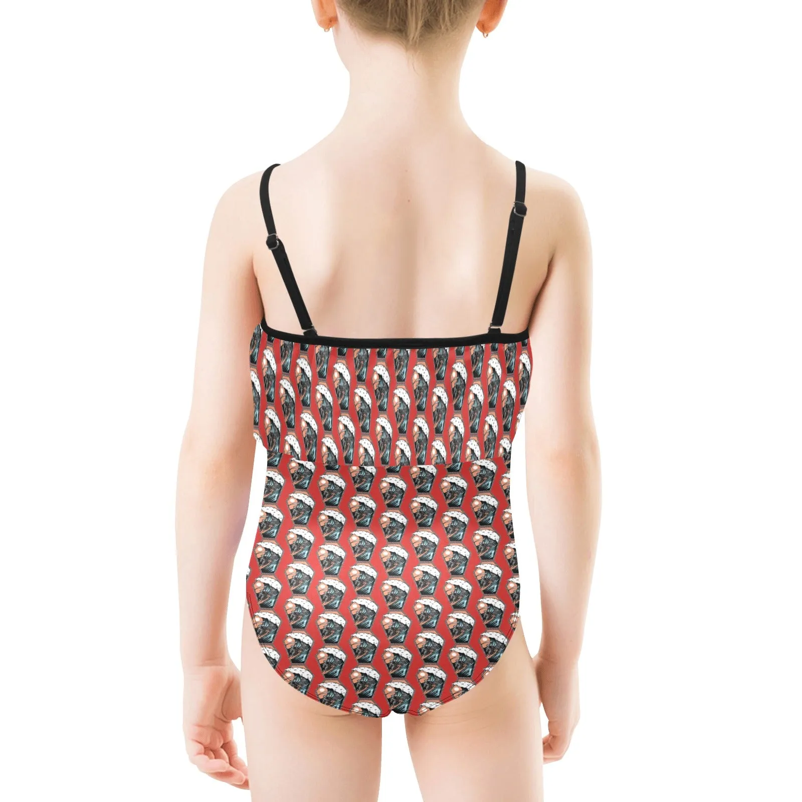Kids' Spaghetti Strap Ruffle Swimsuit