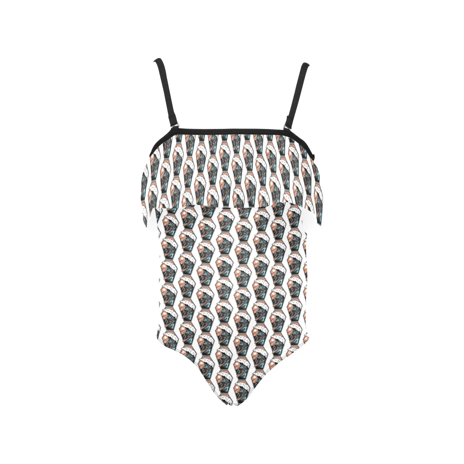 Kids' Spaghetti Strap Ruffle Swimsuit
