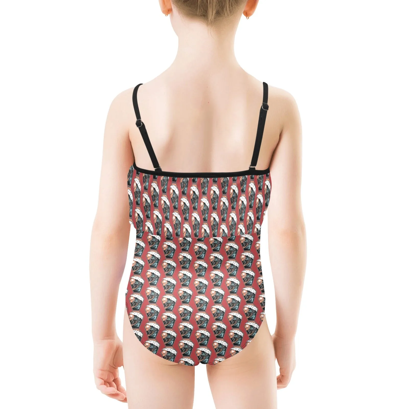 Kids' Spaghetti Strap Ruffle Swimsuit