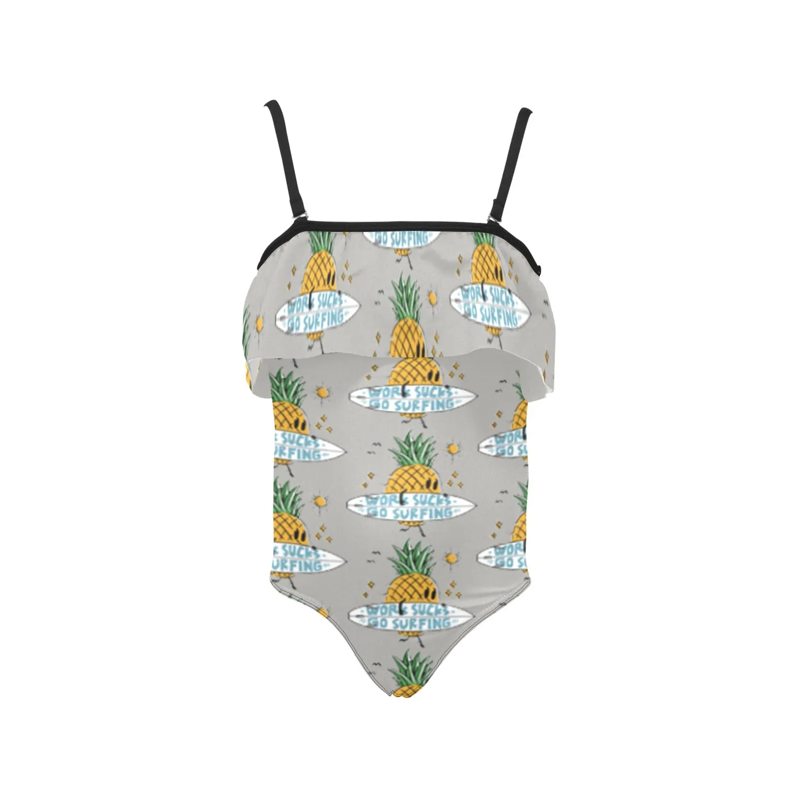 Kids' Spaghetti Strap Ruffle Swimsuit