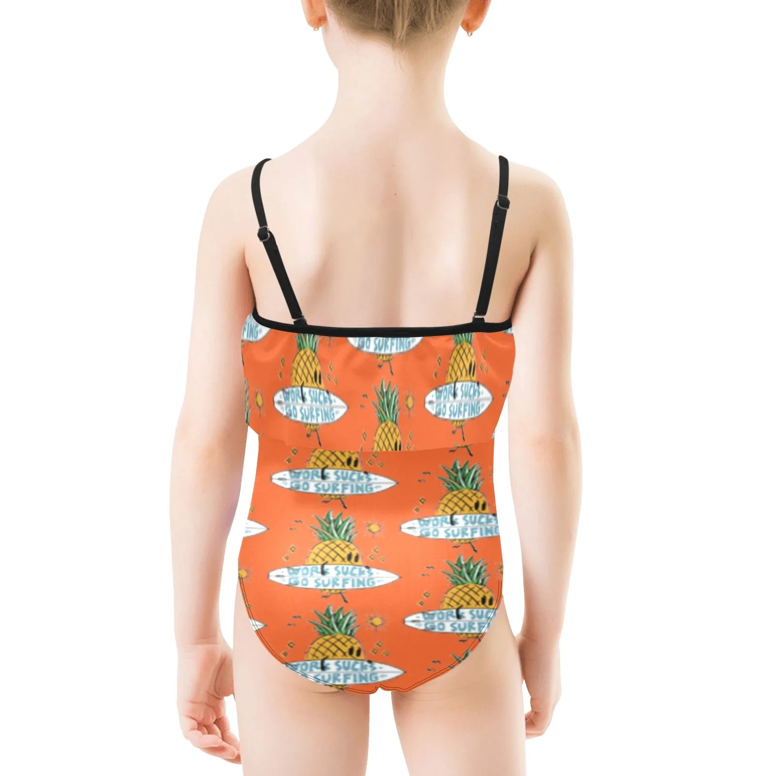 Kids' Spaghetti Strap Ruffle Swimsuit