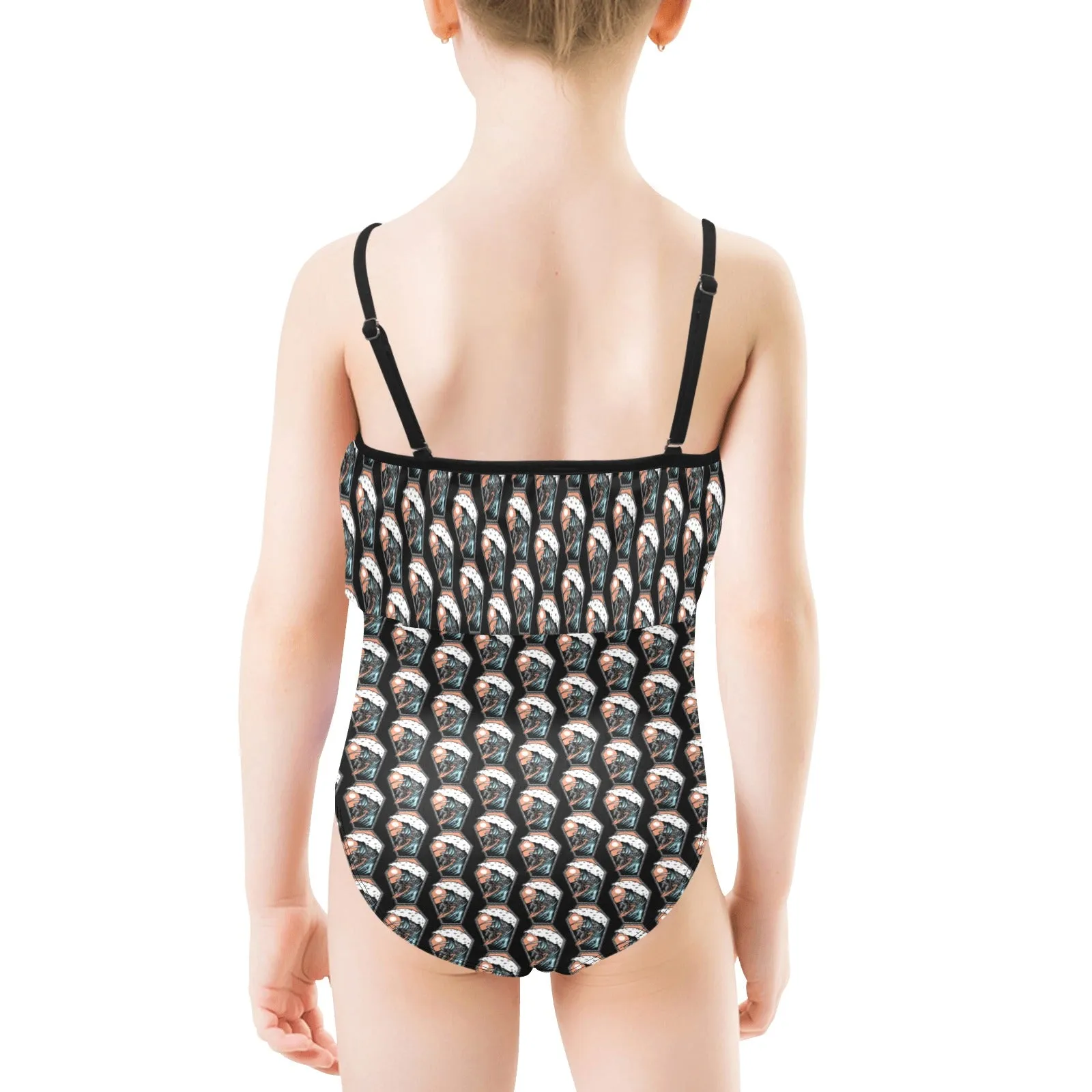 Kids' Spaghetti Strap Ruffle Swimsuit