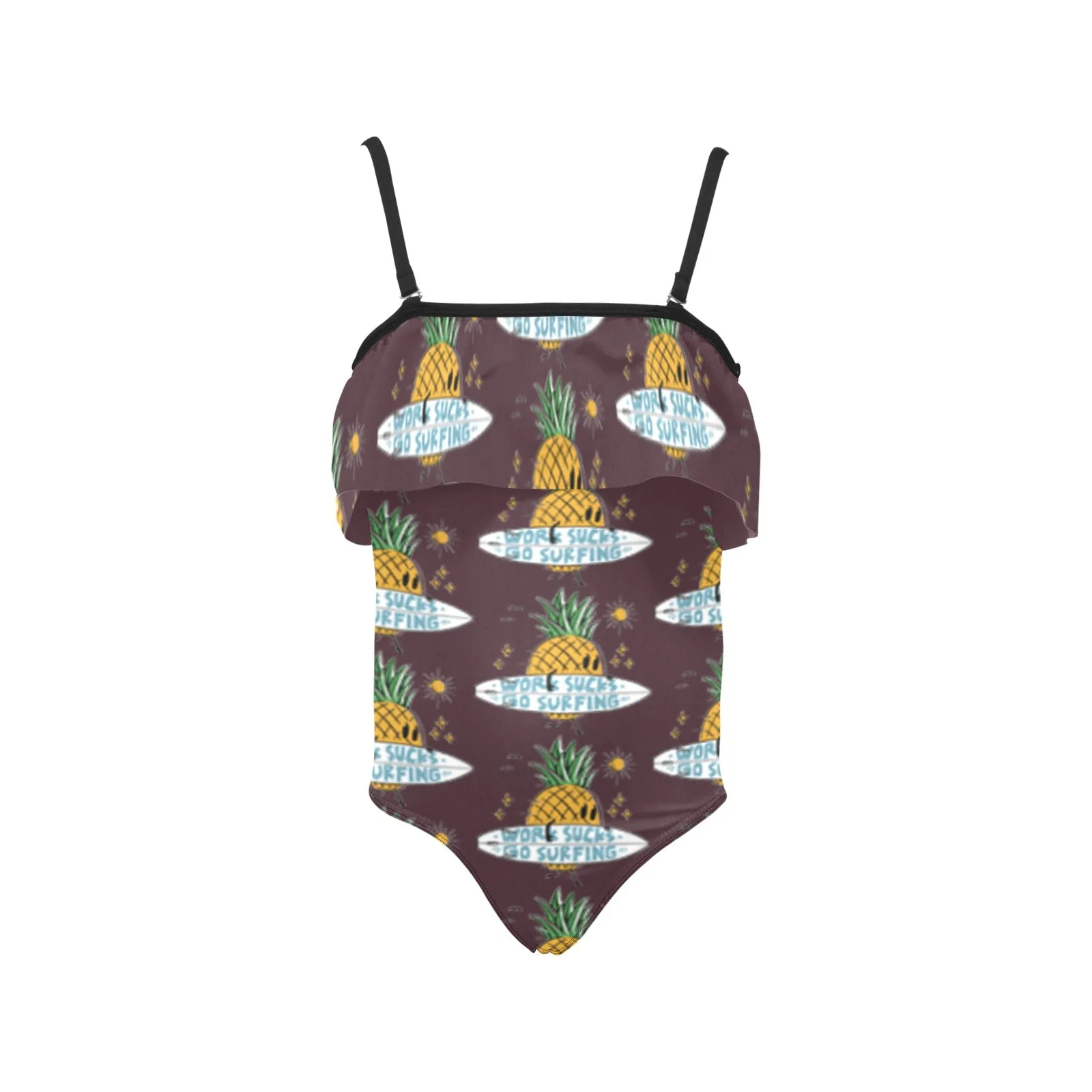 Kids' Spaghetti Strap Ruffle Swimsuit