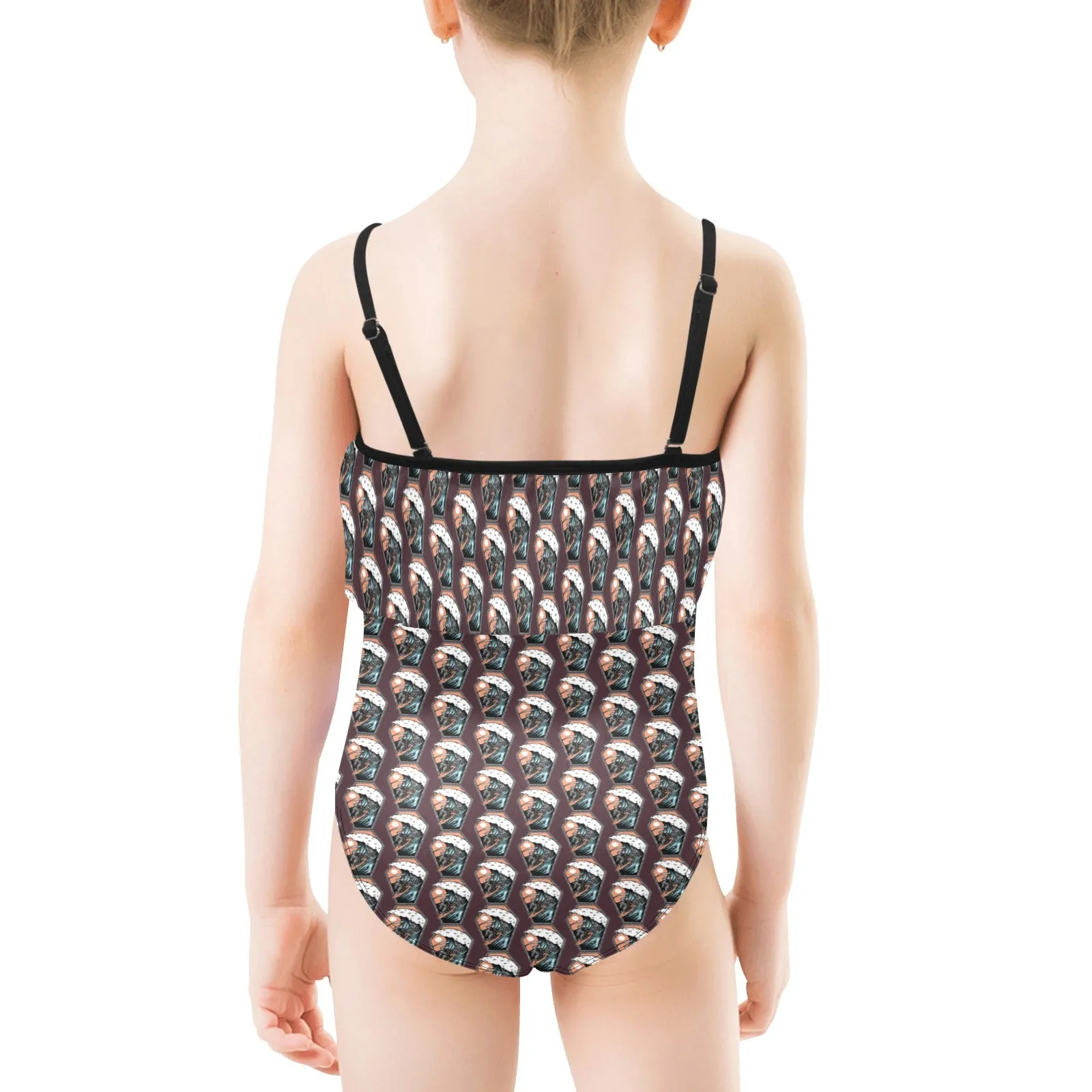 Kids' Spaghetti Strap Ruffle Swimsuit