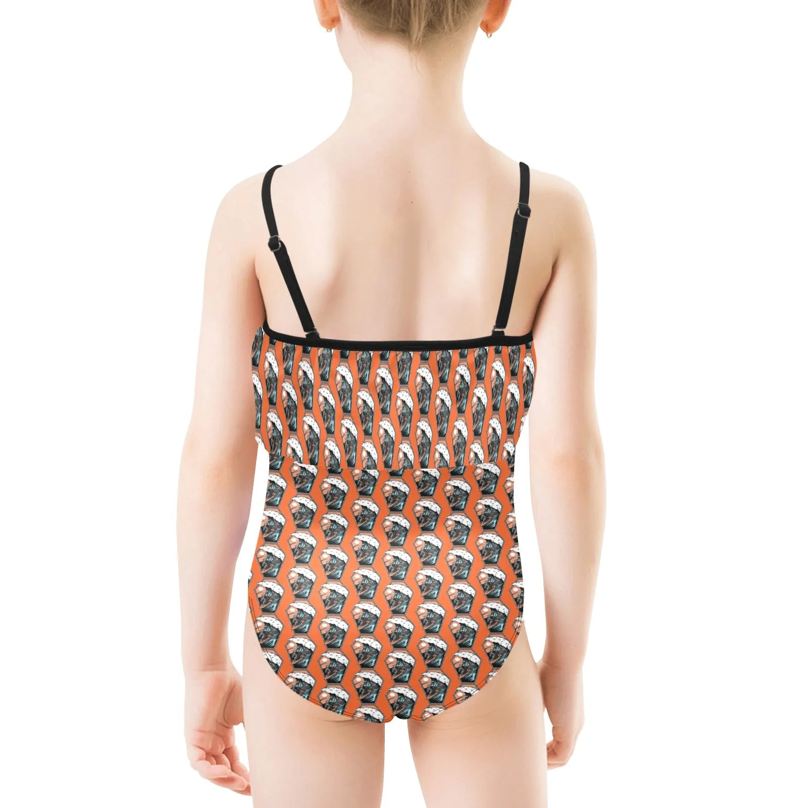Kids' Spaghetti Strap Ruffle Swimsuit