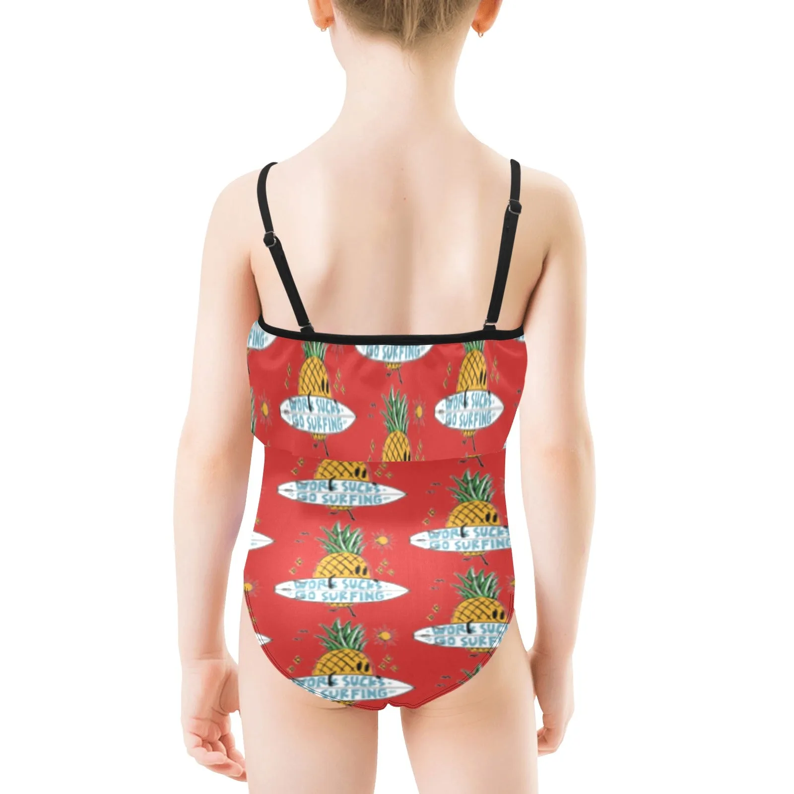 Kids' Spaghetti Strap Ruffle Swimsuit