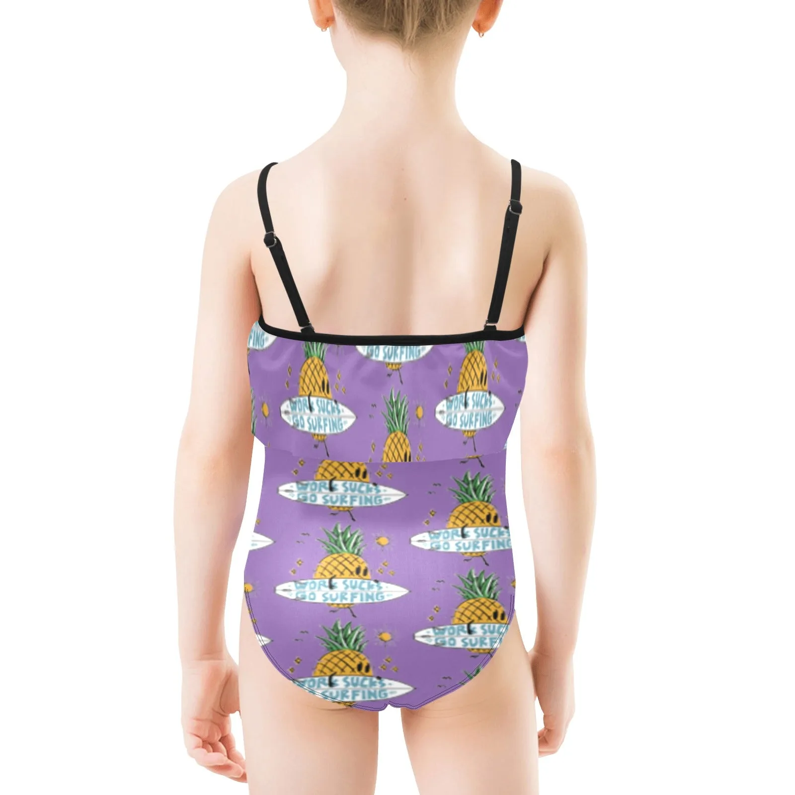 Kids' Spaghetti Strap Ruffle Swimsuit