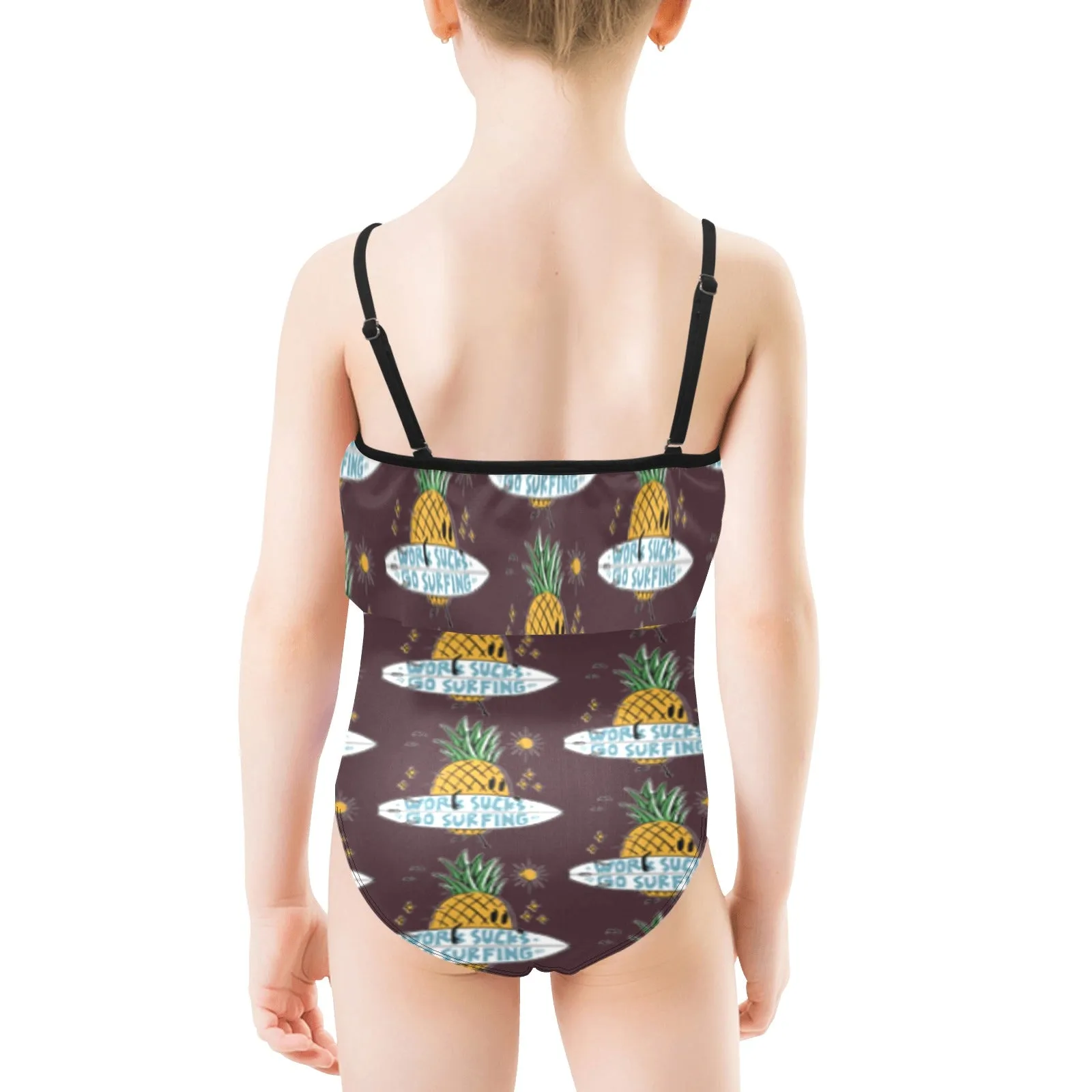 Kids' Spaghetti Strap Ruffle Swimsuit