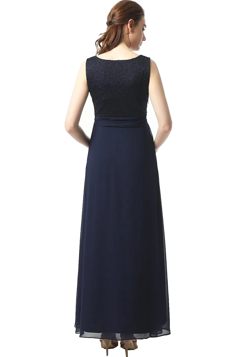 Kimi   Kai Maternity "Kyra" Lace Accent Maxi Dress