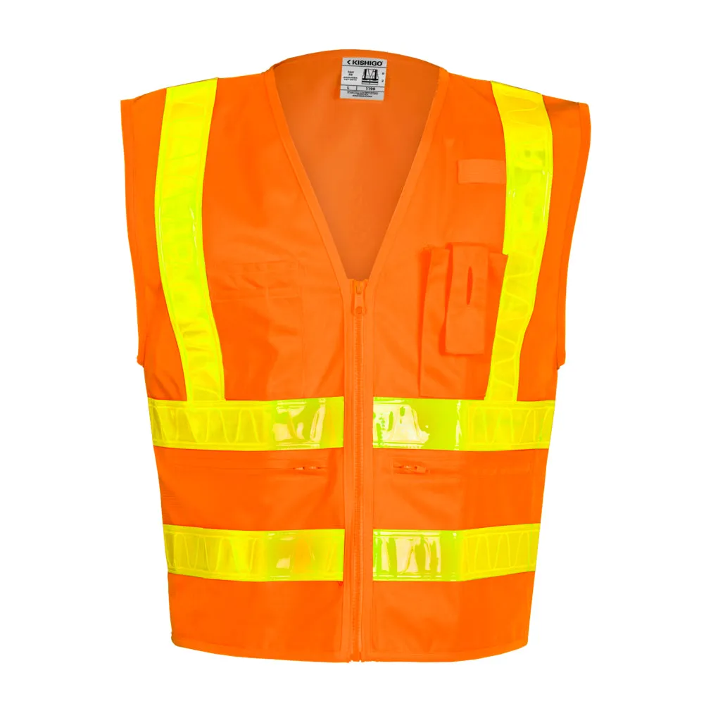 Kishigo Combined Performance 5 Pocket Solid Vest, Type R Class 2
