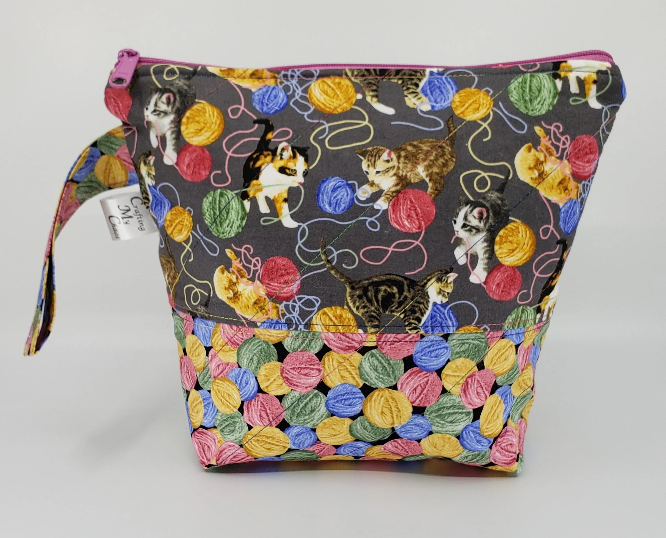 Kittens playing with Yarn - Project Bag - Small