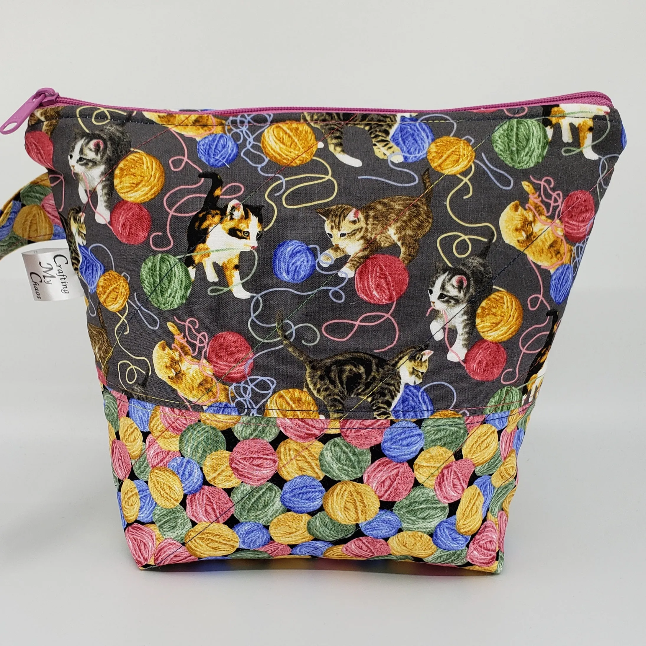 Kittens playing with Yarn - Project Bag - Small