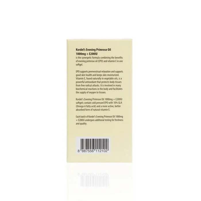 Kordel’s Evening Primrose Oil 1000 mg   E200 IU C30