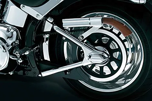Kuryakyn 7815 Motorcycle Accent Accessory: Swingarm Covers for 2008-17 Harley-Davidson Softail Motorcycles, Chrome
