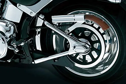 Kuryakyn 7815 Motorcycle Accent Accessory: Swingarm Covers for 2008-17 Harley-Davidson Softail Motorcycles, Chrome