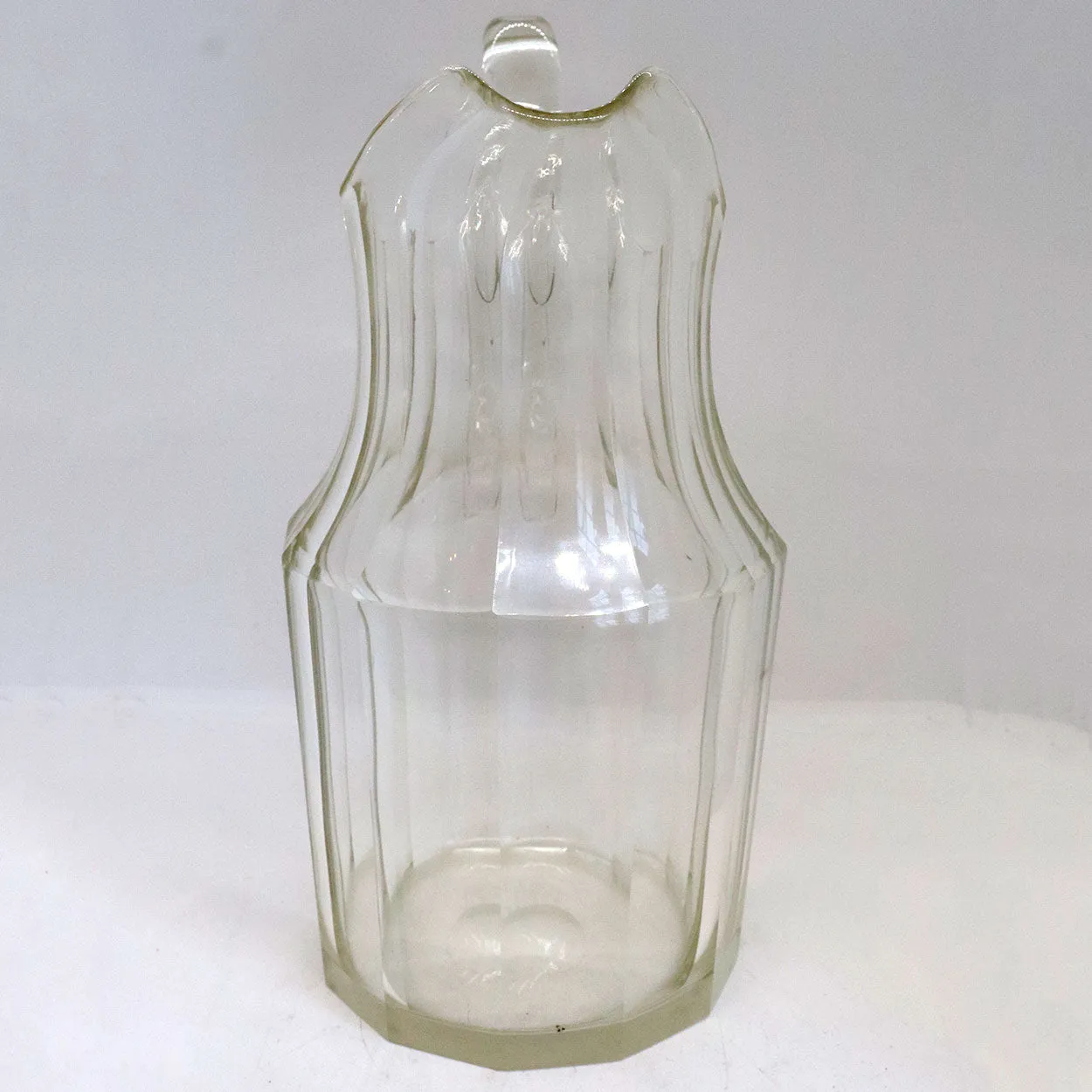 Large Early American Blown Glass Slab Cut Pitcher