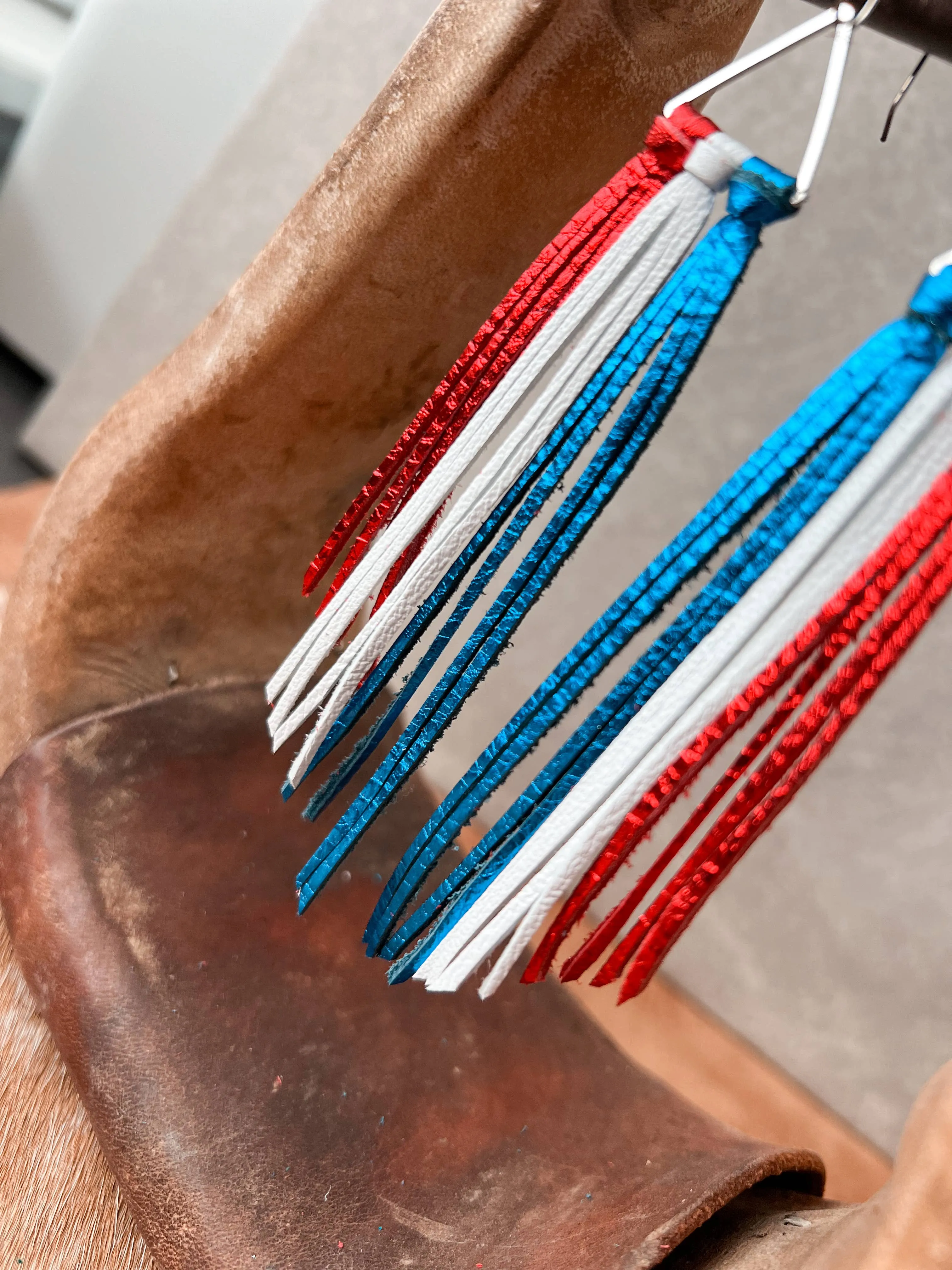 Libby Triangle Fringe | Red White & Blue