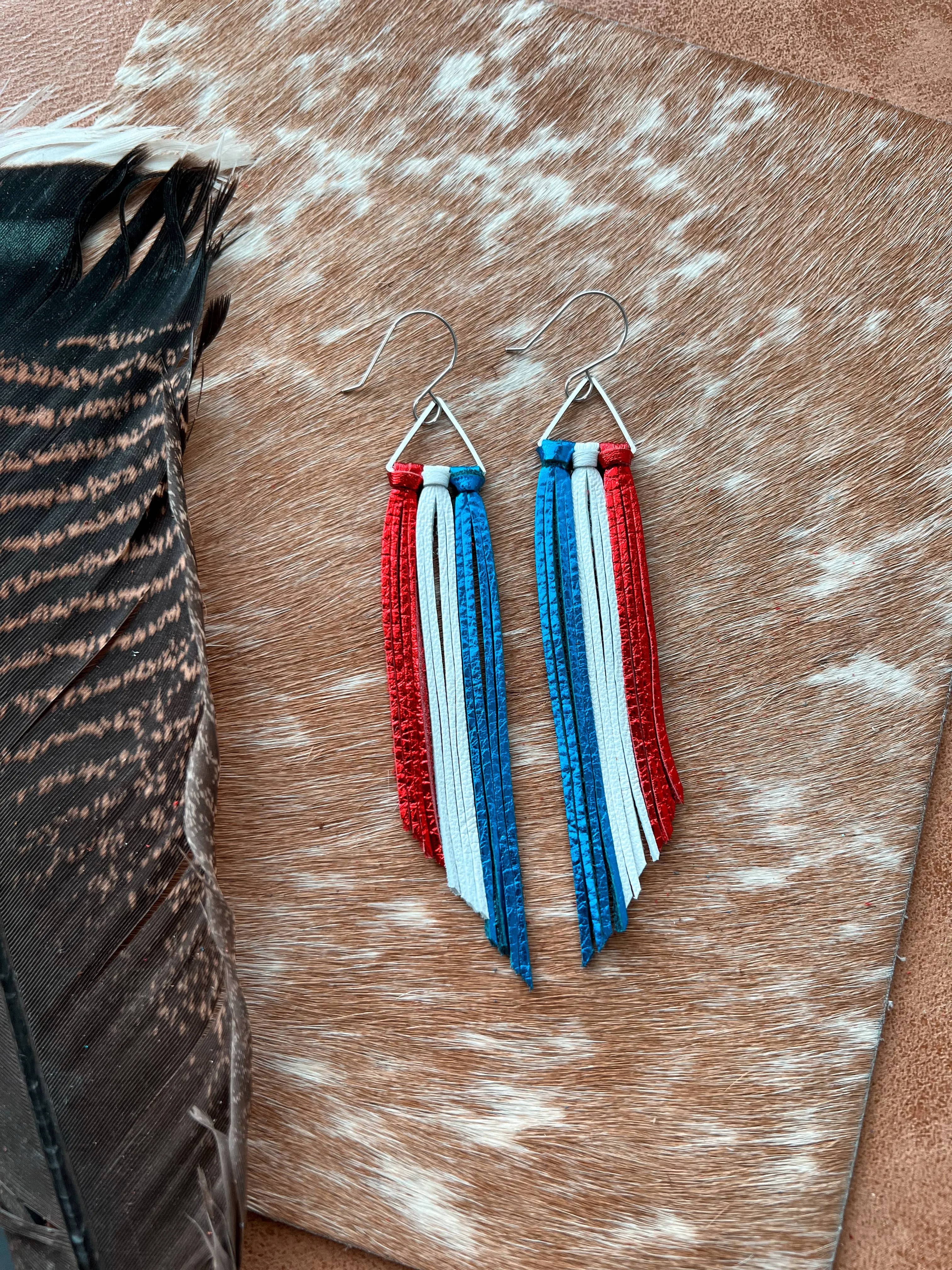 Libby Triangle Fringe | Red White & Blue