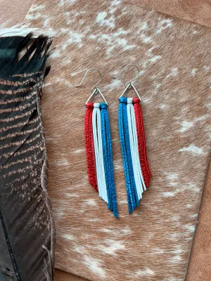 Libby Triangle Fringe | Red White & Blue