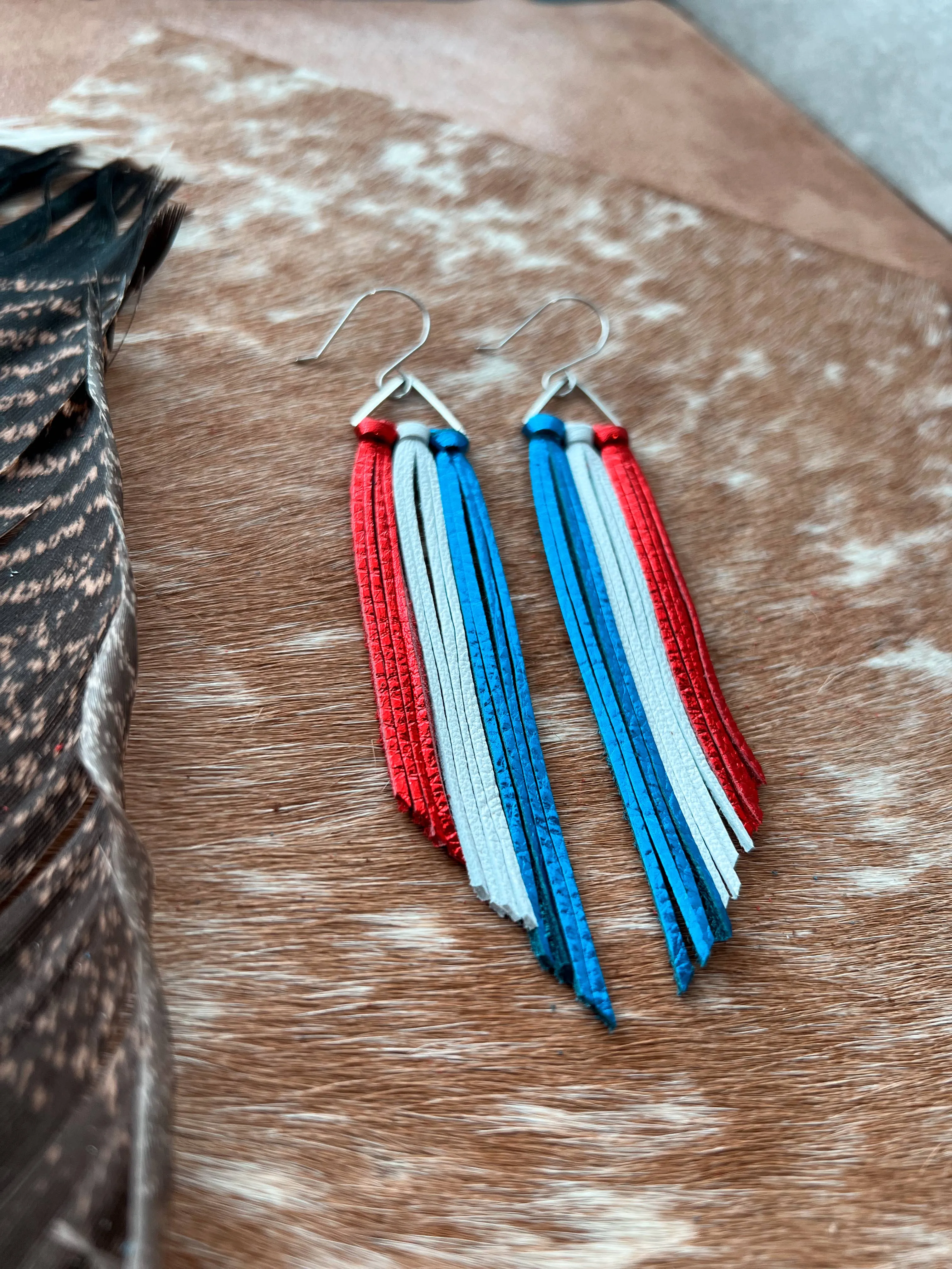 Libby Triangle Fringe | Red White & Blue