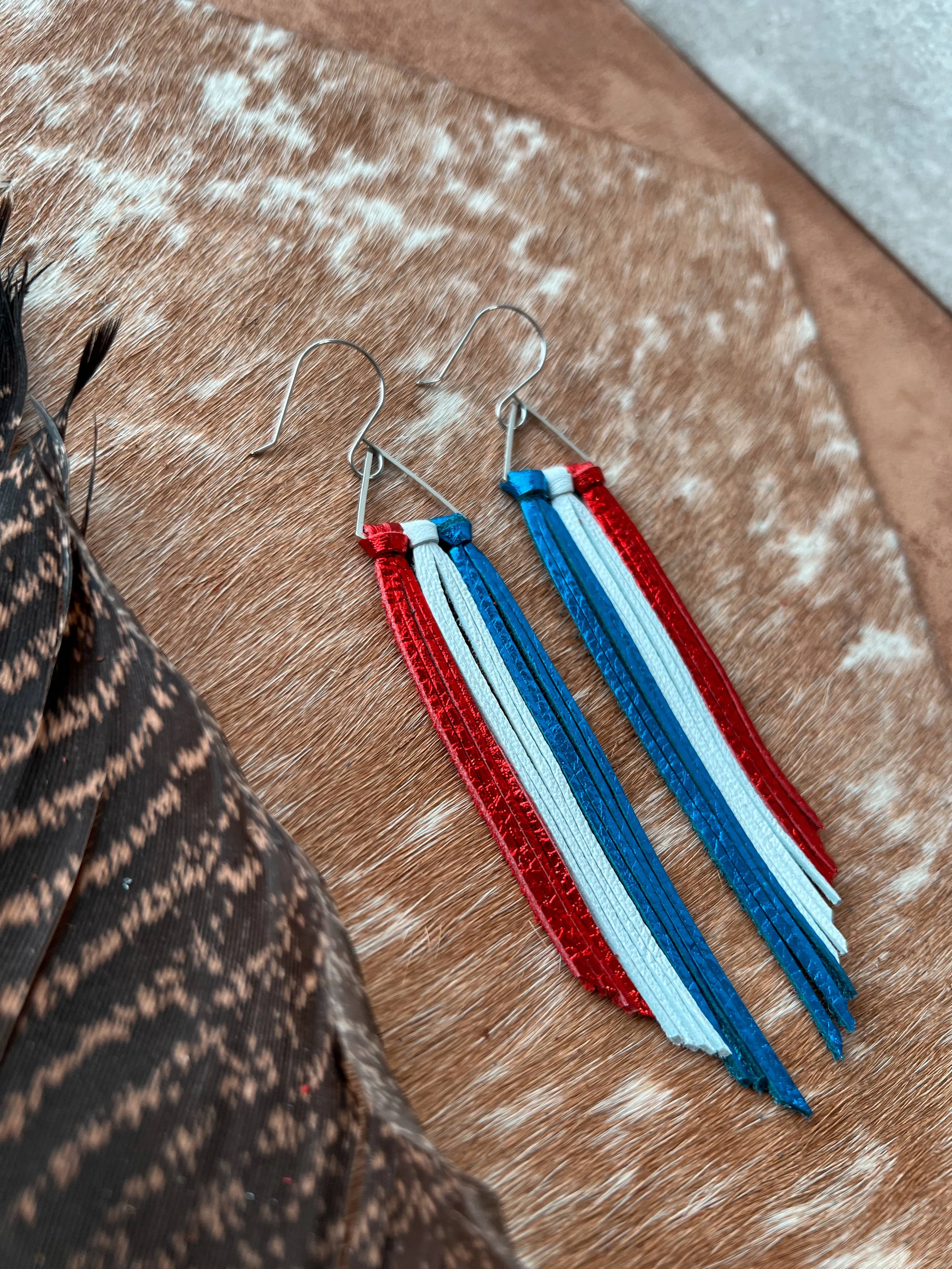 Libby Triangle Fringe | Red White & Blue