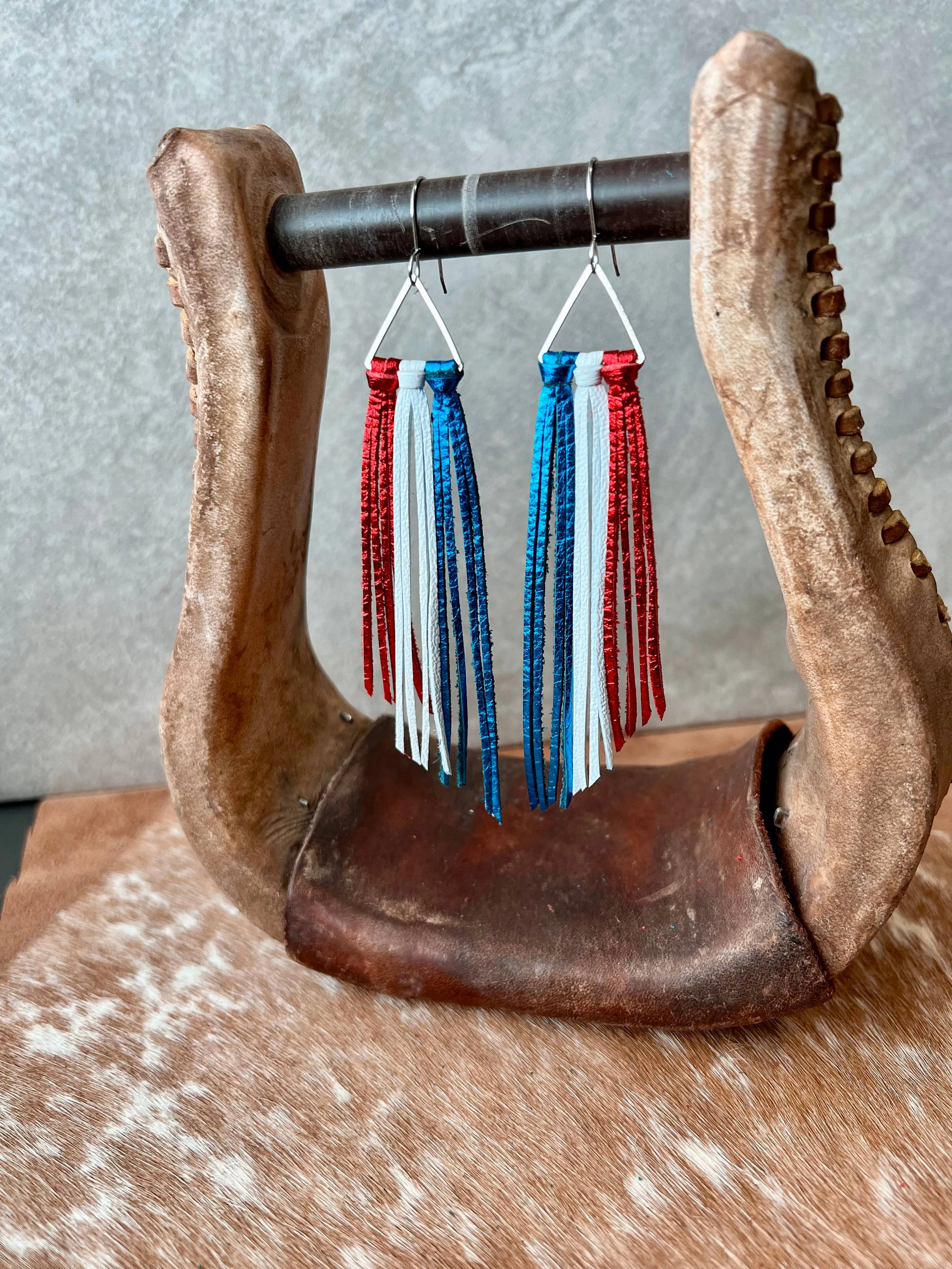 Libby Triangle Fringe | Red White & Blue