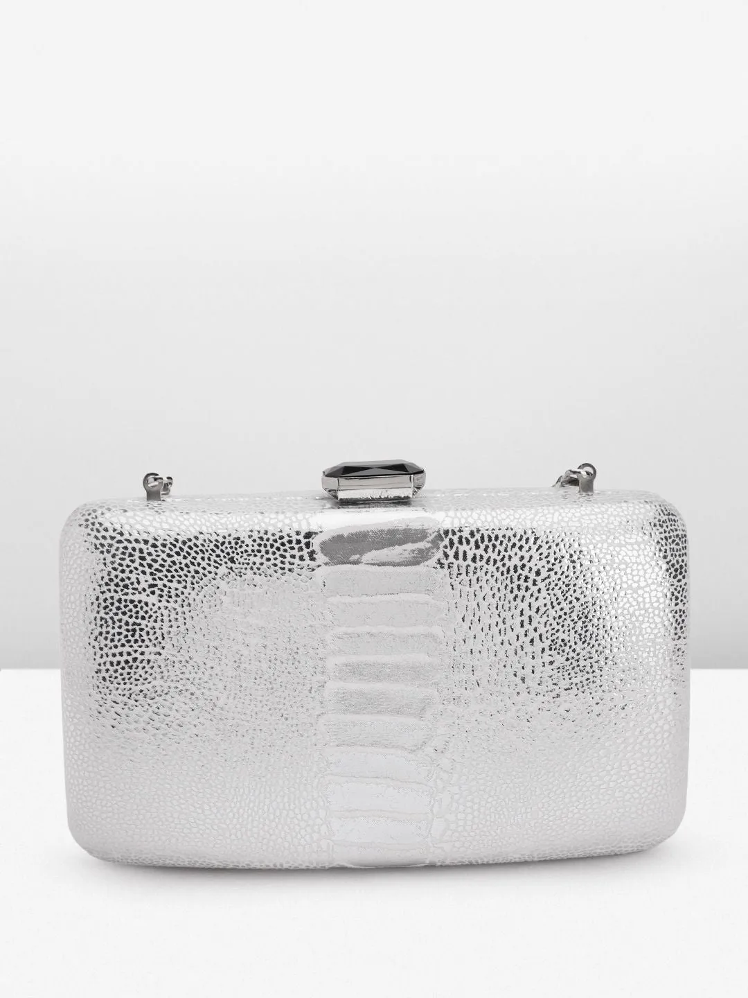 Lino Perros Snake Skin Textured Box Clutch